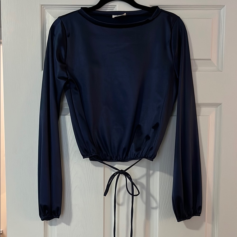Elegant Navy Blue Women's Top